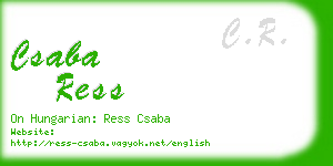 csaba ress business card